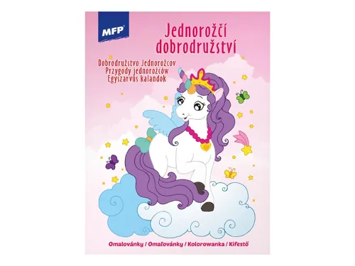 Omalovánky A4 Jednorožčí dobrodružství 210x276mm/32 stran