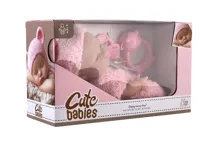 Panenka miminko s dudlíkem a chrastítkem pevné tělo 25 cm (6)