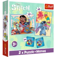 Puzzle 2v1 + pexeso Šťastný den Lilo&Stitche 27,5x20,5cm v krabici 28x28x6cm (1)