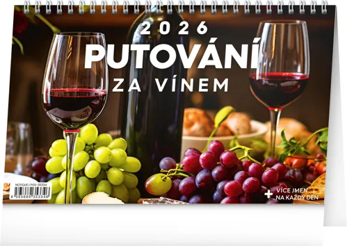 Stolní kalendář 2026 NOTIQUE - Putování za vínem, 23,1 x 14,5 cm