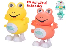 Žába 9,5 cm skákající po natažení - mix barev Žába 9,5 cm skákající po natažení - mix barev