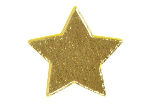 Dekorace hvězda 24ks zlatá 2,5cm lepící