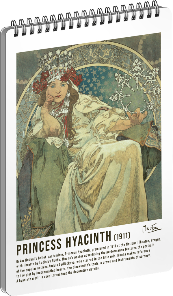 Levně Spirálový blok Alfons Mucha - Princezna, linkovaný