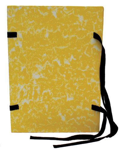 Spisové desky s tkanicemi A4 - mramor žluté