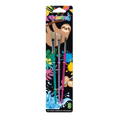 Sada štětců Colorino Wildkid, 3 velikosti (plochý 8,12, kulatý 6)