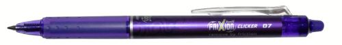 Přepisovatelný roller Pilot Frixion Ball Clicker, tenký hrot 0,5mm - fialová