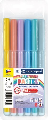 Dětské fixy Centropen Colour World Pastel 7550 - sada 6ks