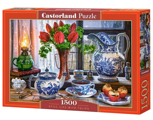 Puzzle Castorland 1500 dílků - Zátiší s tulipány