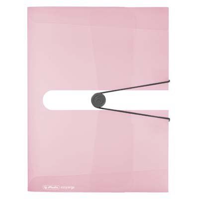 Box na spisy s gumičkou Herlitz easy orga A4, 4 cm, PP - transparent rose