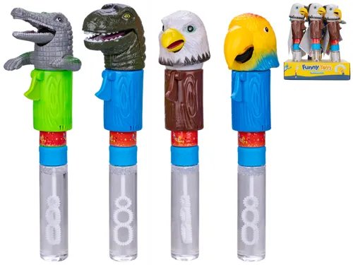 Bublifuk 23 cm se zvířátkem otevírajícím pusu - mix motivů