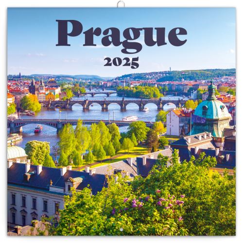Nástěnný poznámkový kalendář Presco Group 2025 - Praha, 30 × 30 cm