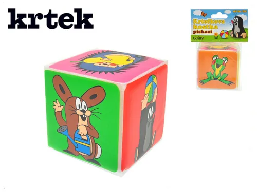 Kostka pískací měkká 7,5 cm - Krtek