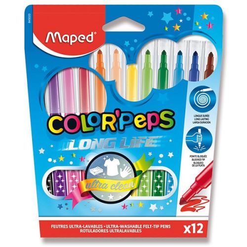 Dětské fixy Maped Color´Peps - 12 barev