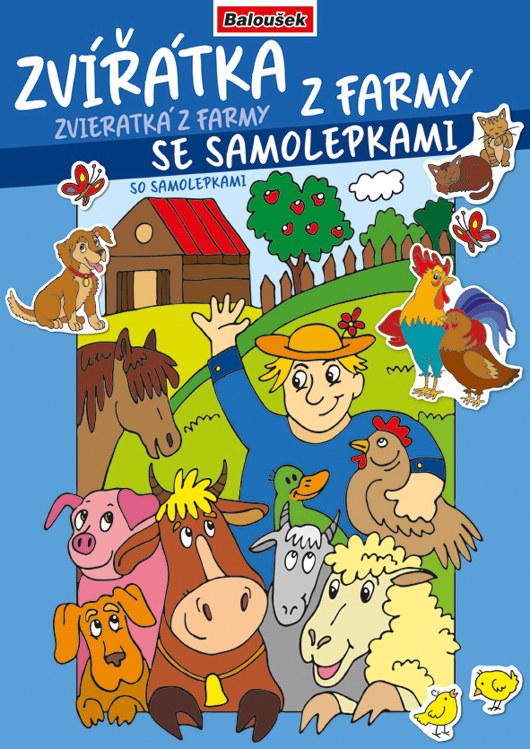 Levně Omalovánky se samolepkam A4 Baloušek - Zvířátka z farmy