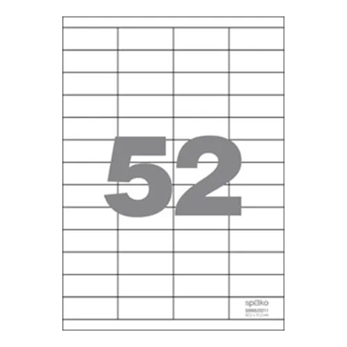 Samolepící etikety bílé SPOKO 52,5x21,2 mm, 5200 ks/bal.