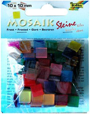Mozaika ledová 10x10mm, pryskyřice, 45g, 190ks - mix barev
