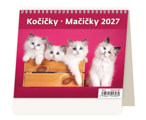 Stolní kalendář 2027 Helma Minimax Kočičky