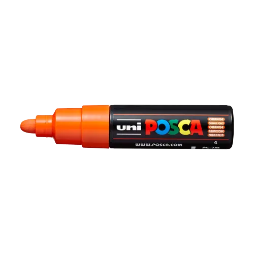 Dekorační popisovač Posca PC-7M, 4,5 - 5,5 mm, oranžová (4)