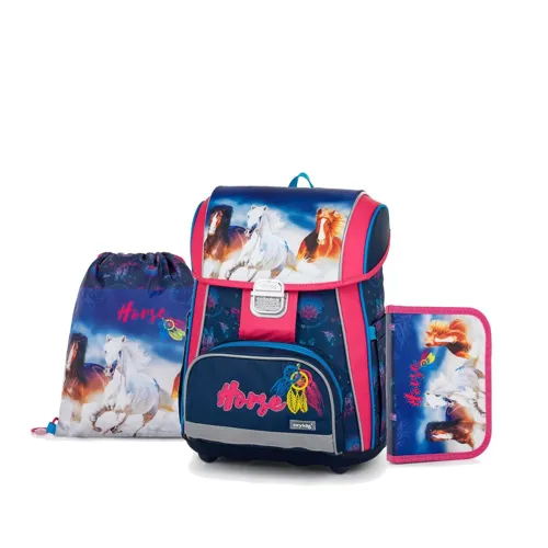 Školní batohový set 3-dílný Karton P+P Premium Cool Kůň
