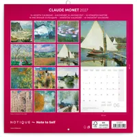 Nástěnný kalendář poznámkový 2027 Notique Claude Monet, 30 x 30 cm (14)