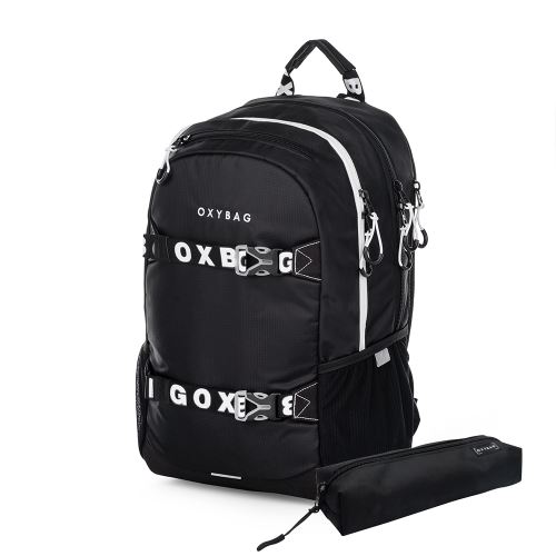 Studentský batoh KARTON P+P OXY Sport - Black & White + etue zdarma
