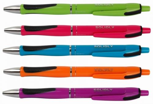 Kuličkové pero Solidly color - mix výrazných barev