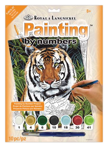 Malování podle čísel 22x30 cm - Tygr v trávě