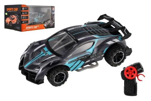 Auto RC sportovní 20 cm, 2,4 GHz - šedo-tyrkysové