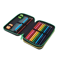 Penál 2patrový Colorino Jumper 2, Hello Kitty Neon black, vybavený (1)