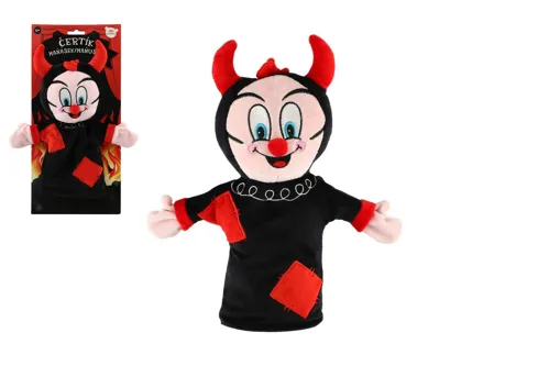 Plyšový čertík maňásek na ruku 30 cm