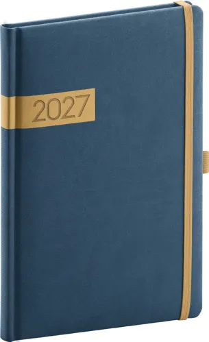 Týdenní diář 2027 Notique Twill A5 modro-zlatý