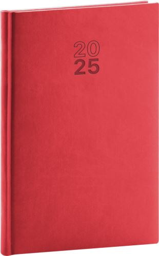Týdenní diář 2025 Presco Group A5 - Aprint červený, 15 × 21 cm