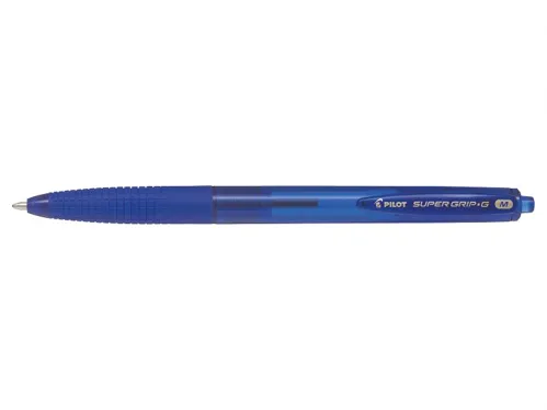 PILOT kuličkové pero Super Grip G, stiskací mechanismus, střední hrot M - modrá