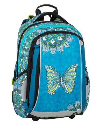 Bagmaster školní batoh MERCURY 9 B Turquoise/White, 3 roky záruka