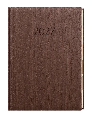 Týdenní diář 2027 Baloušek Oskar Wood A5 hnědá