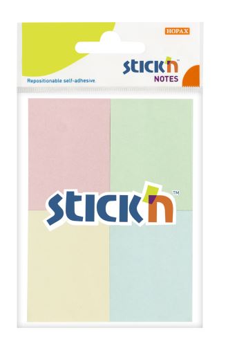 Samolepicí bloček Stick'n mix pastelových barev, 38 x 51 mm, 4ks