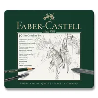 Umělecká sada grafitových tužek s příslušenstvím Faber-Castell Pitt Graphite, 19ks (1)