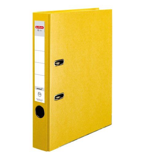 Pořadač PP A4/5cm pákový Herlitz Q.file protect - žlutý