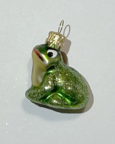 Vánoční skleněná ozdoba - minifigurka - Žába