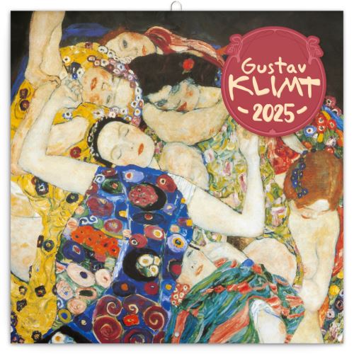 Nástěnný poznámkový kalendář Presco Group 2025 - Gustav Klimt, 30 x 30 cm - BEZ ČEŠTINY