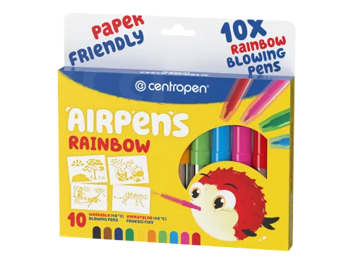 Foukací fixy na papír Centropen AIRPENS RAINBOW SET 1500/10