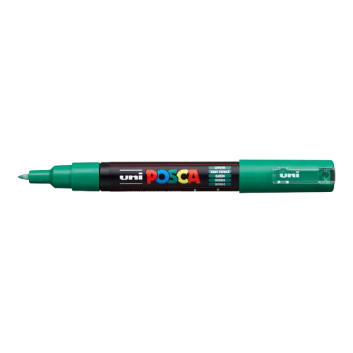 Dekorační popisovač Posca PC-1M, zelená (6), 0,7 - 1,0 mm