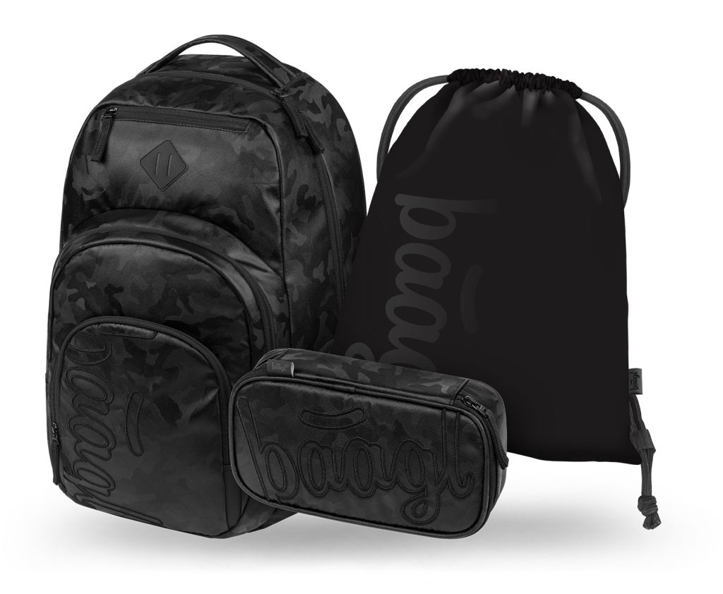 Levně Školní batohový set 3dílný BAAGL Coolmate Onyx