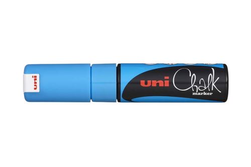 Křídový popisovač UNI - PWE-8K Chalk Marker, 8 mm, sv. modrý