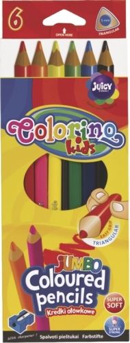 Pastelky Colorino trojhranné Jumbo 6 barev + ořezávátko