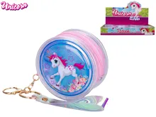 Unicorn mini kabelka holografická 8,5 cm se třpytkami a přívěskem na klíče