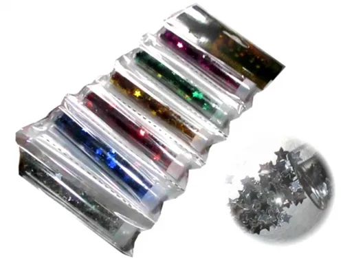 Sypané dekorační glitry 6x5g - hvězdy