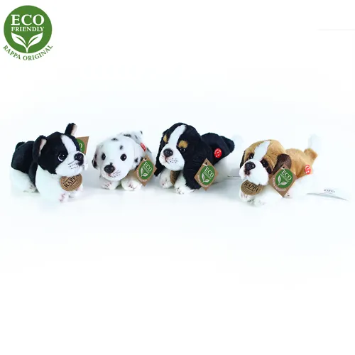 Plyšoví psi ležící 15 cm ECO-FRIENDLY, 4 druhy - NEFUNKČNÍ ZVUK
