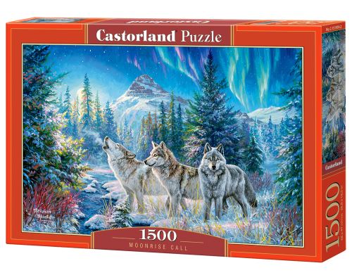 Puzzle Castorland 1500 dílků - Vlčí vytí při východu měsíce