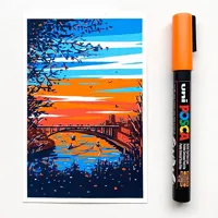 Dekorační popisovač Posca PC-5M, oranžová (4), 1,8-2,5 mm (4)